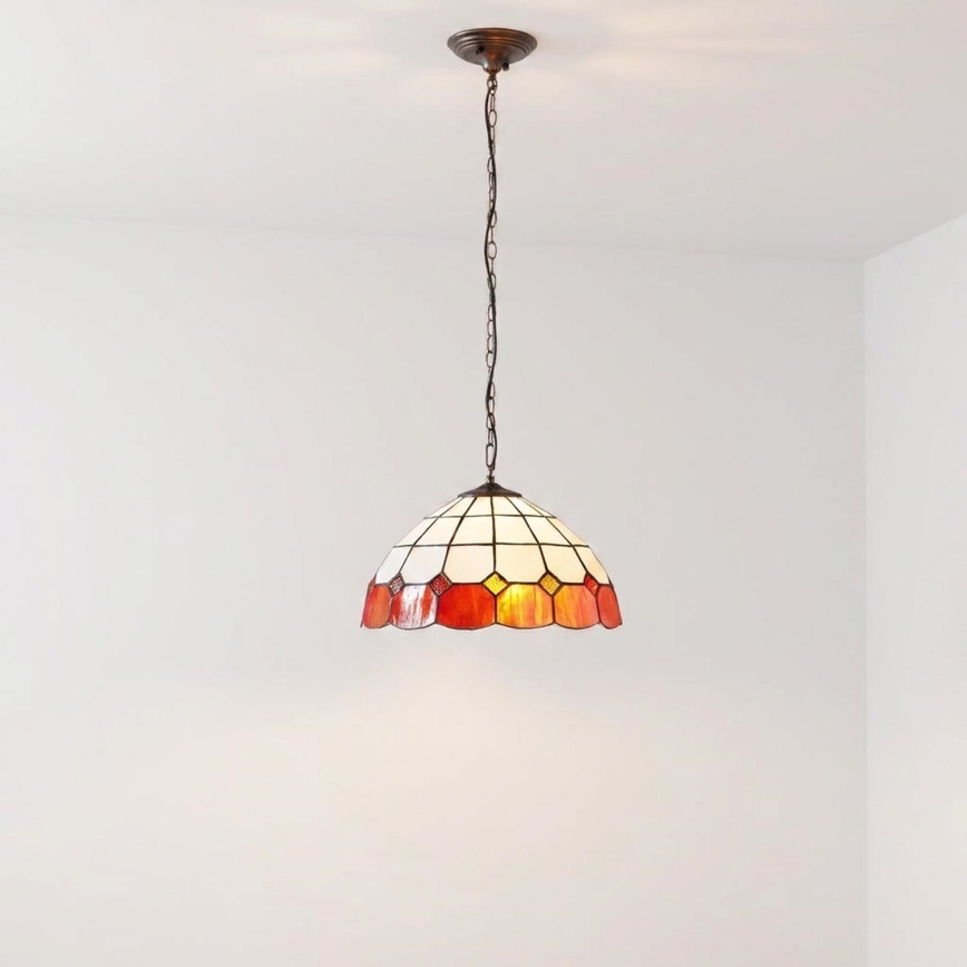 BRILAGI - Tiffany-glasmosaik taklampa med kedja SIENNA 1xE27/60W/230V Ø 40 cm