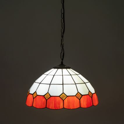 BRILAGI - Tiffany-glasmosaik taklampa med kedja SIENNA 1xE27/60W/230V Ø 40 cm
