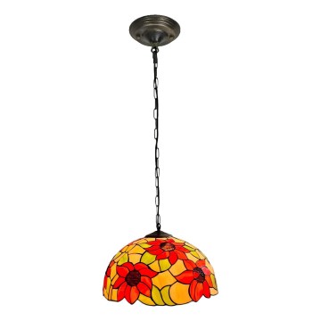 Brilagi - Tiffany-glasmosaik taklampa med kedja SUNFLOWER 1xE27/60W/230V Ø 40 cm