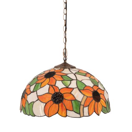 Brilagi - Tiffany-glasmosaik taklampa med kedja SUNFLOWER 1xE27/60W/230V Ø 40 cm