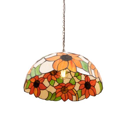 Brilagi - Tiffany-glasmosaik taklampa med kedja SUNFLOWER 1xE27/60W/230V Ø 40 cm