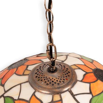Brilagi - Tiffany-glasmosaik taklampa med kedja SUNFLOWER 1xE27/60W/230V Ø 40 cm