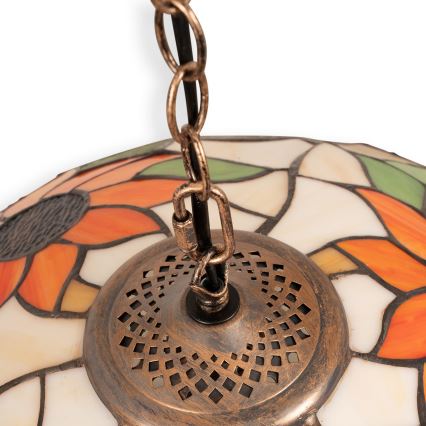 Brilagi - Tiffany-glasmosaik taklampa med kedja SUNFLOWER 1xE27/60W/230V Ø 40 cm