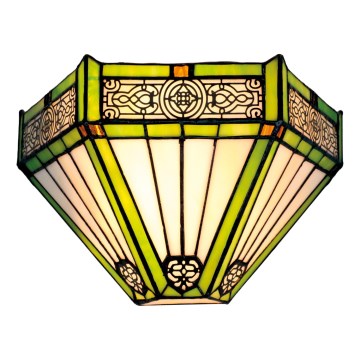 BRILAGI - Tiffany-glasmosaik vägglampa EMERALD 1xE14/40W/230V