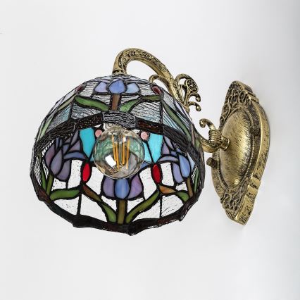 Brilagi - Tiffany glasmosaik vägglampa LORAS 1xE27/40W/230V