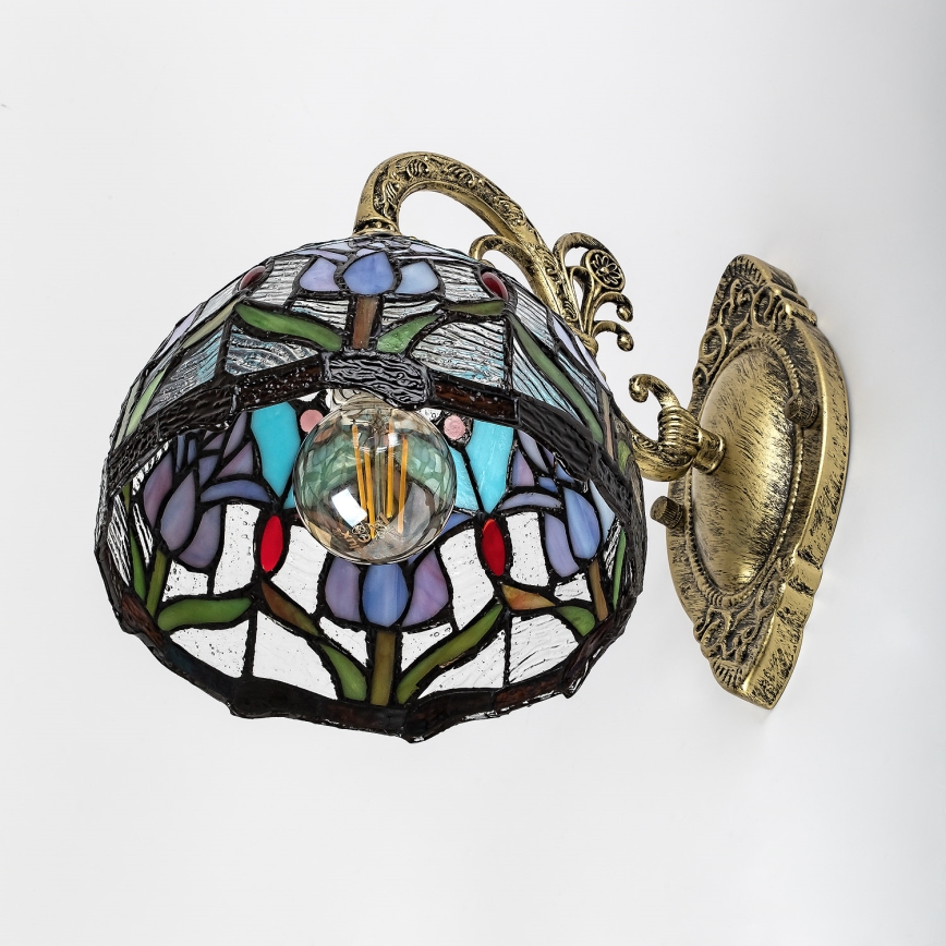Brilagi - Tiffany glasmosaik vägglampa LORAS 1xE27/40W/230V