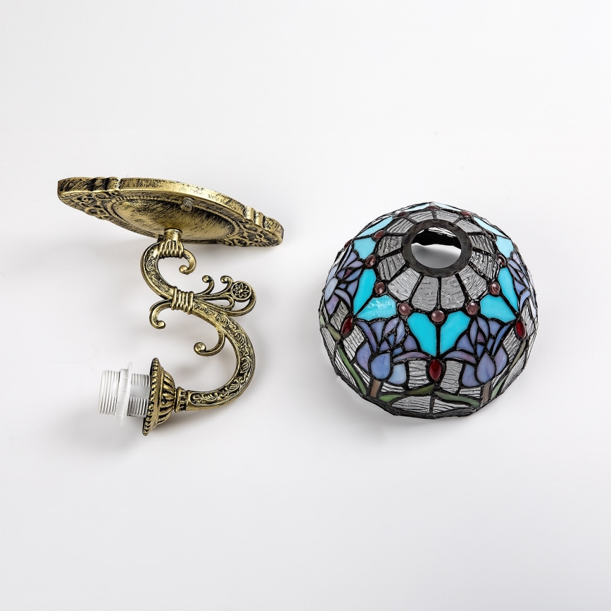 Brilagi - Tiffany glasmosaik vägglampa LORAS 1xE27/40W/230V