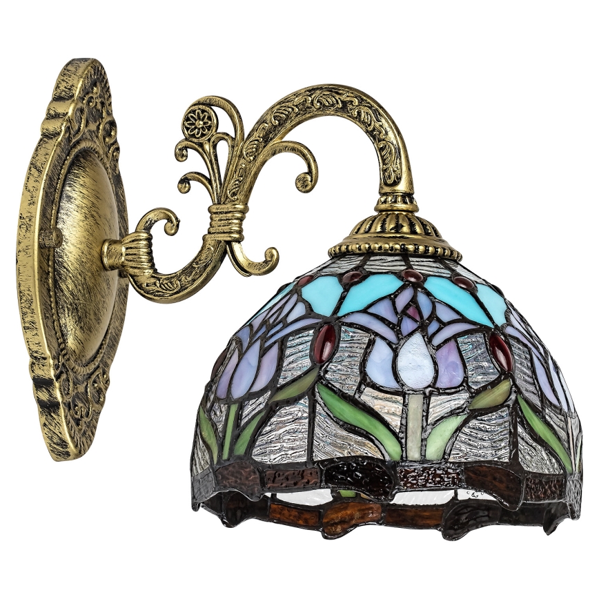 Brilagi - Tiffany glasmosaik vägglampa LORAS 1xE27/40W/230V