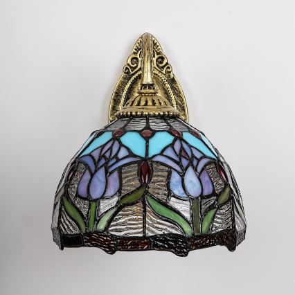 Brilagi - Tiffany glasmosaik vägglampa LORAS 1xE27/40W/230V
