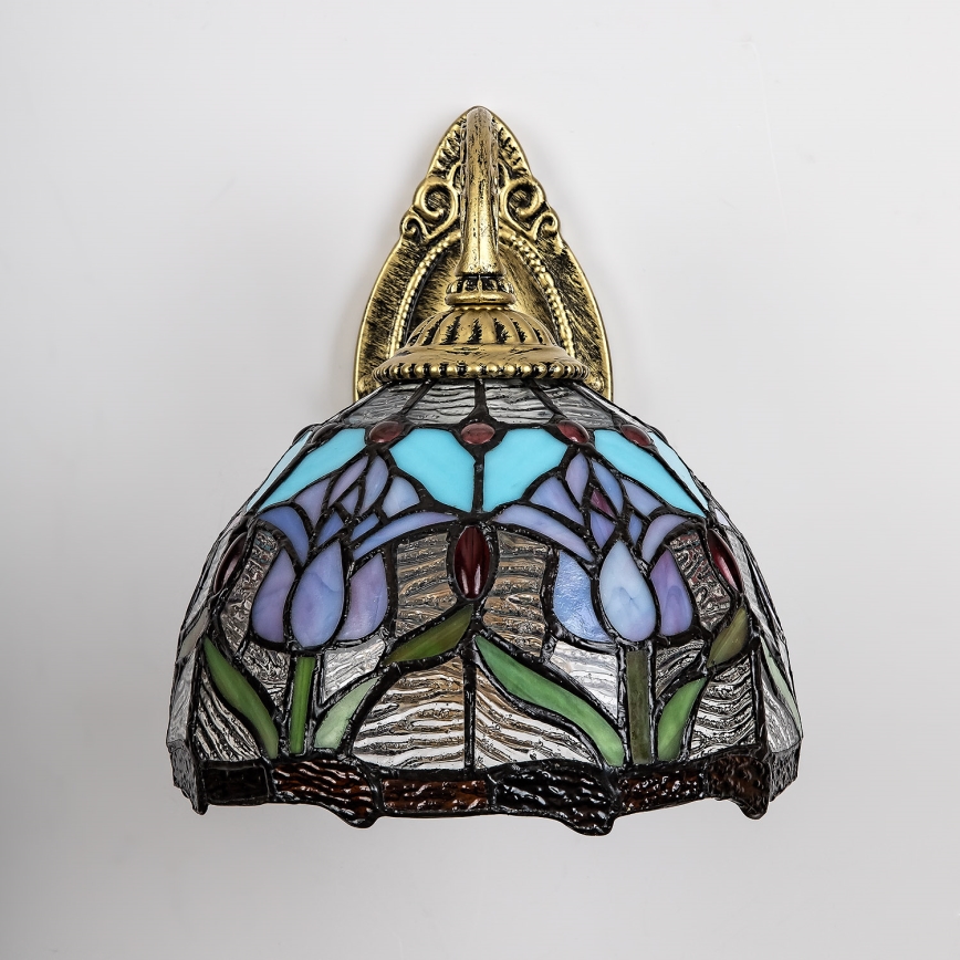 Brilagi - Tiffany glasmosaik vägglampa LORAS 1xE27/40W/230V