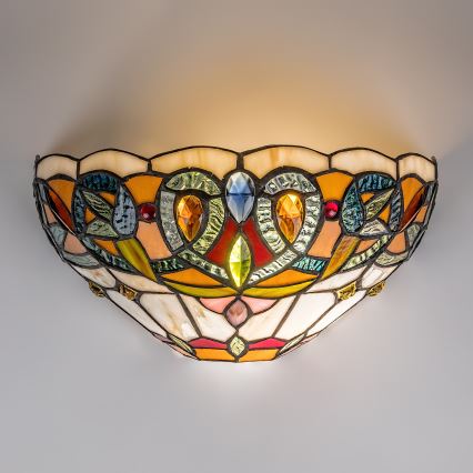 BRILAGI - Tiffany glasmosaik-vägglampa LUISA 1xE27/40W/230V