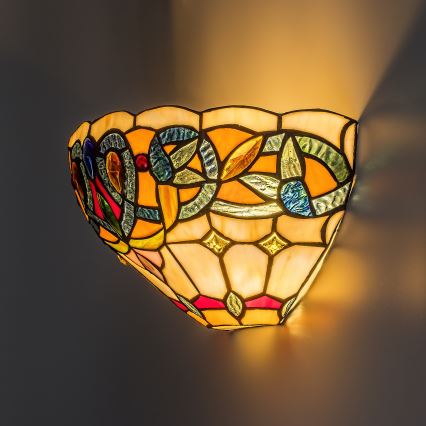 BRILAGI - Tiffany glasmosaik-vägglampa LUISA 1xE27/40W/230V