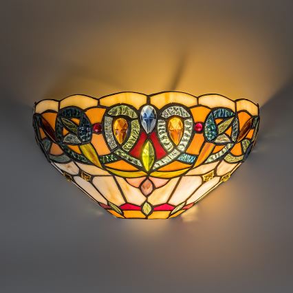 BRILAGI - Tiffany glasmosaik-vägglampa LUISA 1xE27/40W/230V