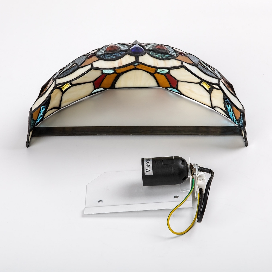 BRILAGI - Tiffany glasmosaik-vägglampa LUISA 1xE27/40W/230V