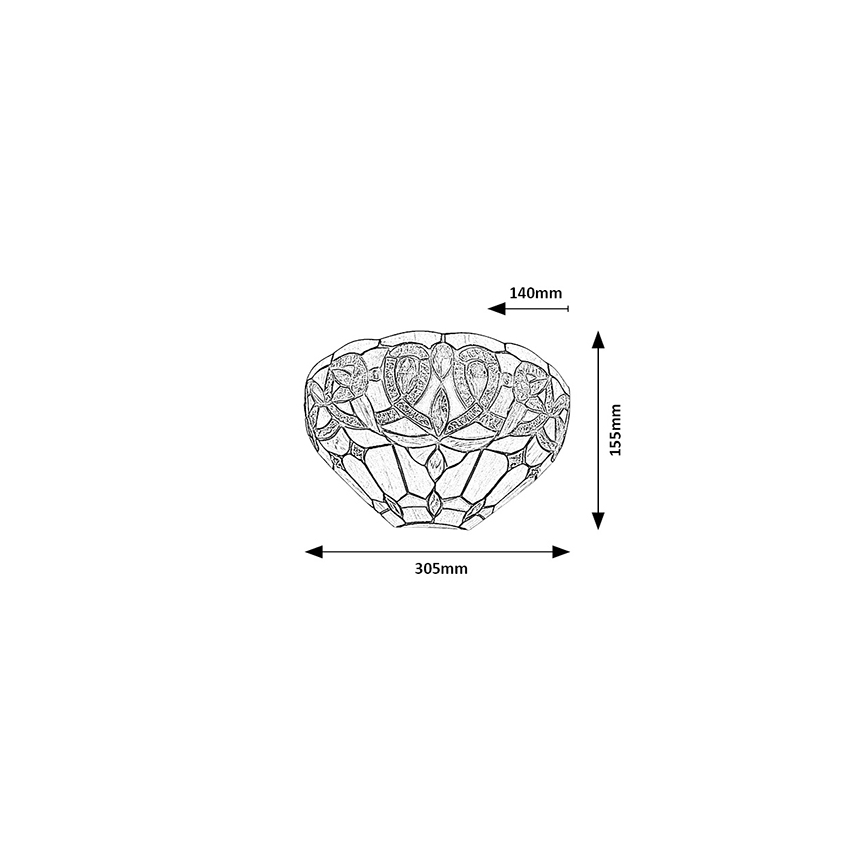 BRILAGI - Tiffany glasmosaik-vägglampa LUISA 1xE27/40W/230V