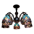 BRILAGI - Tiffany glasmosaik ytmonterad taklampa CORAL 5xE27/60W/230V Ø 60 cm