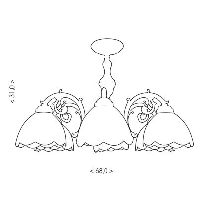 Brilagi - Tiffany-glasmosaik ytmonterad taklampa MIRABELLA 8xE27/60W/230V Ø 68 cm