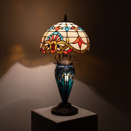 Brilagi - Tiffany-glasmosaiklampa MIRABELLA 1xE27/60W/230V + 1xE14/40W