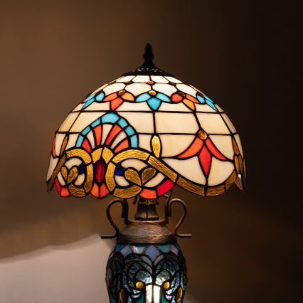 Brilagi - Tiffany-glasmosaiklampa MIRABELLA 1xE27/60W/230V + 1xE14/40W