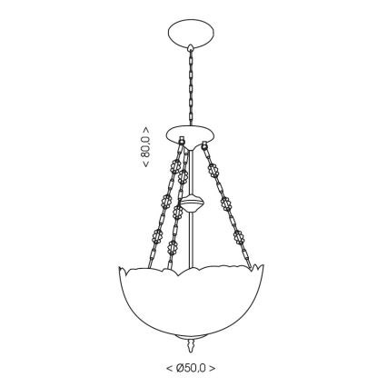 Brilagi - Tiffany glasmosaikljuskrona med kedja JUNGLE 3xE27/60W/230V Ø 50 cm