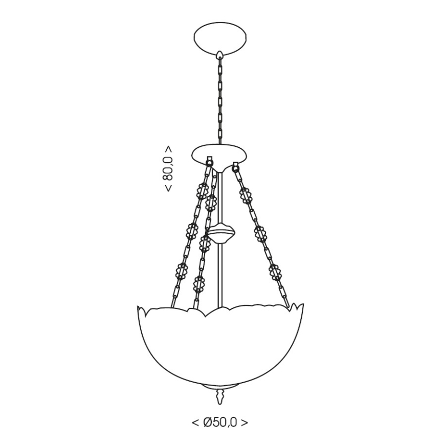 Brilagi - Tiffany glasmosaikljuskrona med kedja JUNGLE 3xE27/60W/230V Ø 50 cm