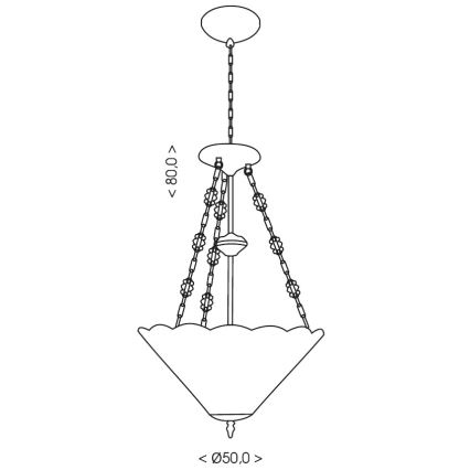 Brilagi - Tiffany-glasmosaikljuskrona med kedja SUNFLOWER 3xE27/60W/230V Ø 50 cm