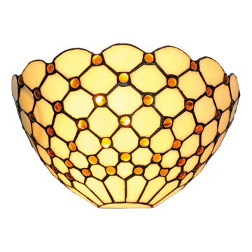BRILAGI - Tiffany glasmosaikvägglampa IVORY SMOOTH 1xE14/40W/230V