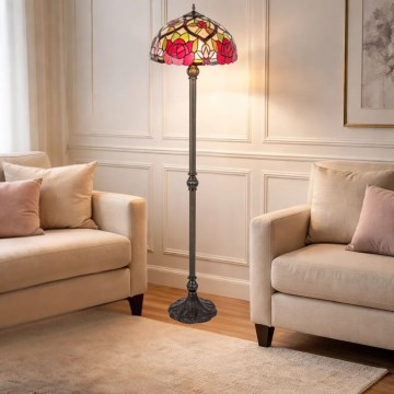Brilagi - Tiffany-golvlampa GARLAN, 2xE27/60W/230V