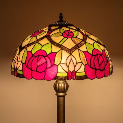 Brilagi - Tiffany-golvlampa GARLAN, 2xE27/60W/230V