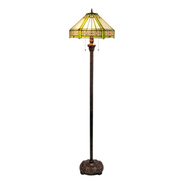 BRILAGI - Tiffany golvlampa i glasmosaik EMERALD 2xE27/60W/230V