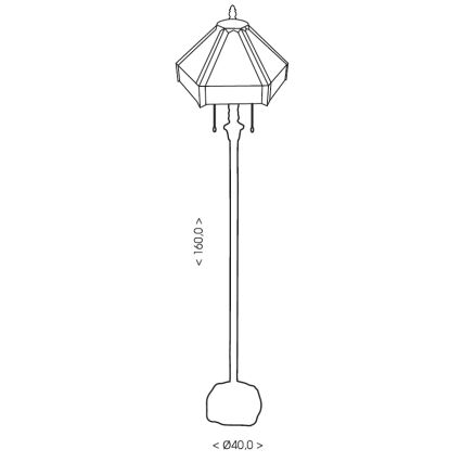 BRILAGI - Tiffany golvlampa i glasmosaik EMERALD 2xE27/60W/230V