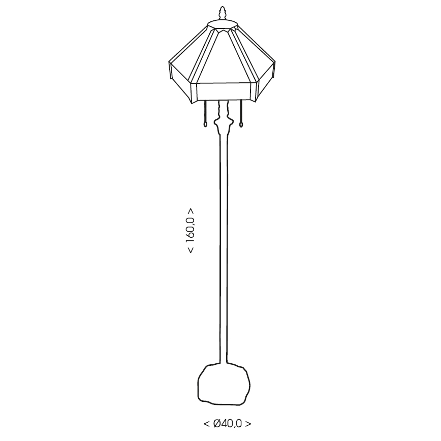 BRILAGI - Tiffany golvlampa i glasmosaik EMERALD 2xE27/60W/230V