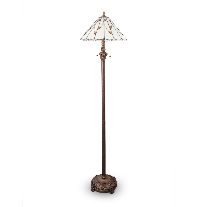 Brilagi - Tiffany-golvlampa i glasmosaik FOLIA 2xE27/60W/230V