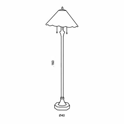 Brilagi - Tiffany-golvlampa i glasmosaik FOLIA 2xE27/60W/230V