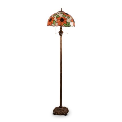 Brilagi - Tiffany golvlampa i glasmosaik SUNFLOWER 2xE27/60W/230V