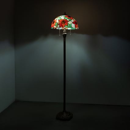 Brilagi - Tiffany golvlampa i glasmosaik SUNFLOWER 2xE27/60W/230V