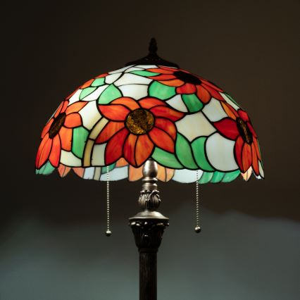 Brilagi - Tiffany golvlampa i glasmosaik SUNFLOWER 2xE27/60W/230V