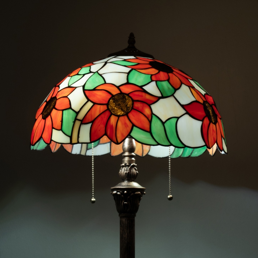 Brilagi - Tiffany golvlampa i glasmosaik SUNFLOWER 2xE27/60W/230V