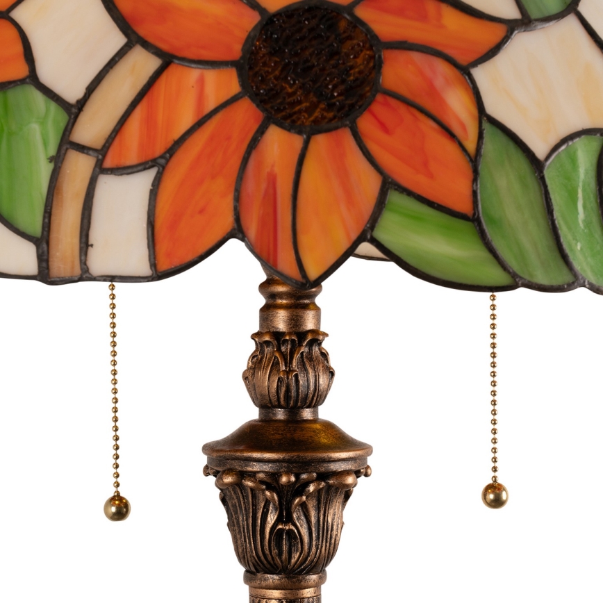 Brilagi - Tiffany golvlampa i glasmosaik SUNFLOWER 2xE27/60W/230V