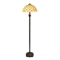 BRILAGI - Tiffany golvlampa i tiffanyglas IVORY SMOOTH 2xE27/60W/230V