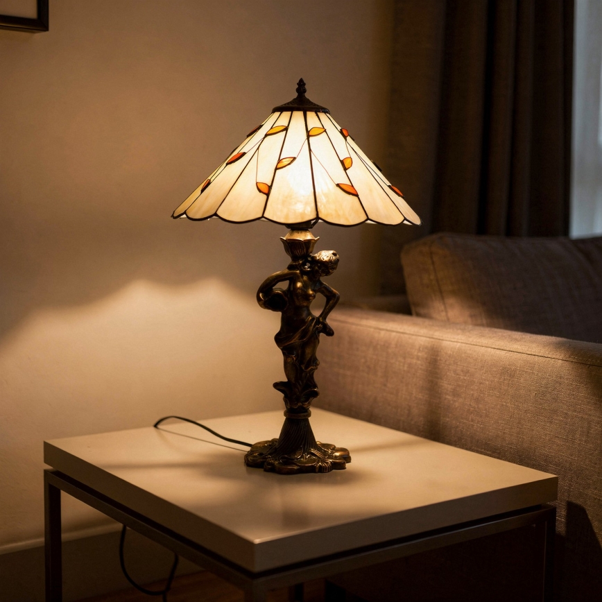Brilagi - Tiffany-inspirerad bordslampa i glasmosaik FOLIA 1xE27/60W/230V