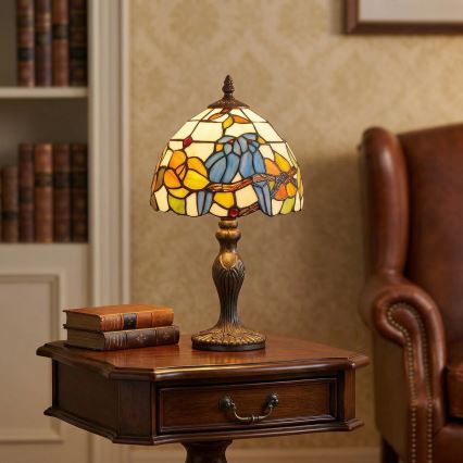 Brilagi - Tiffany-inspirerad bordslampa i glasmosaik JUNGLE 1xE27/60W/230V