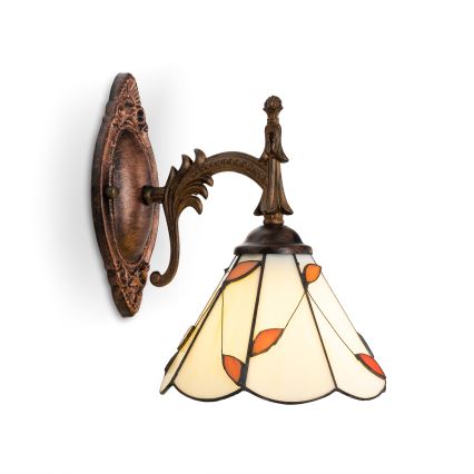 Brilagi - Tiffany-inspirerad glasmosaikvägglampa FOLIA 1xE14/40W/230V