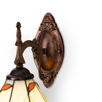 Brilagi - Tiffany-inspirerad glasmosaikvägglampa FOLIA 1xE14/40W/230V