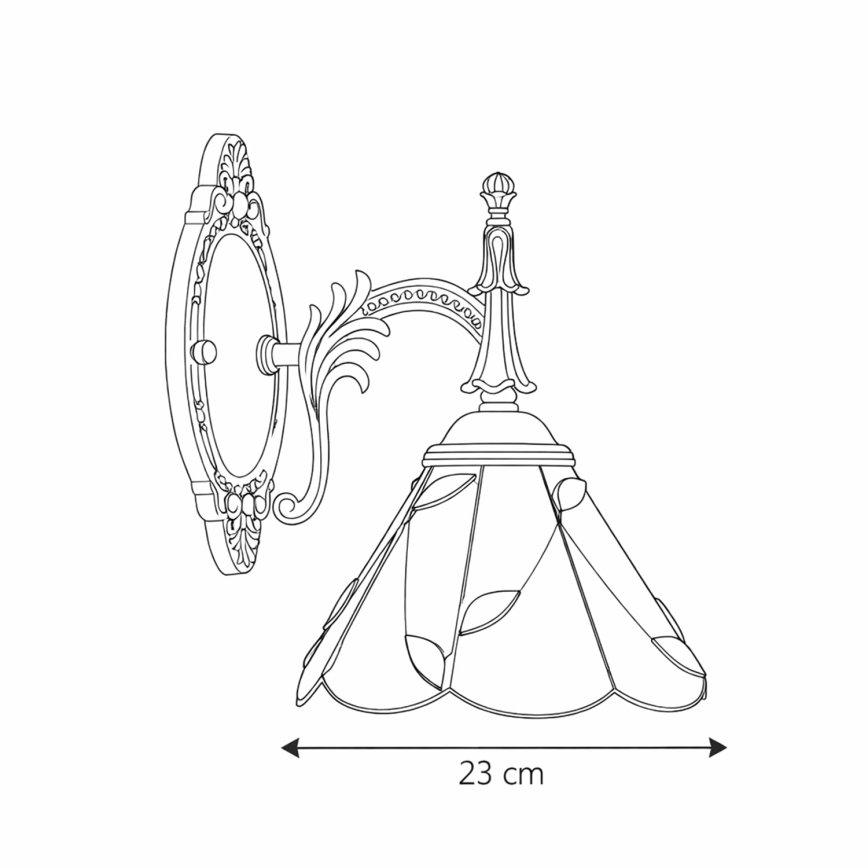 Brilagi - Tiffany-inspirerad glasmosaikvägglampa FOLIA 1xE14/40W/230V