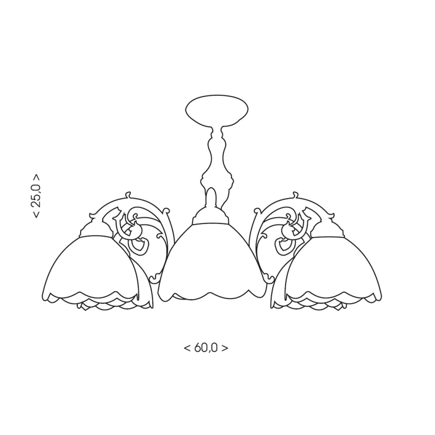 Brilagi - Tiffany-inspirerad plafondlampa MIRABELLA 3xE27/60W/230V Ø 60 cm