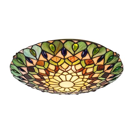 Brilagi - Tiffany-inspirerad taklampa i glasmosaik MARGARET 2xE27/60W/230V diameter 40 cm