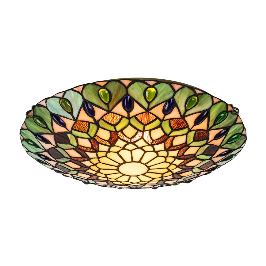 Brilagi - Tiffany-inspirerad taklampa i glasmosaik MARGARET 2xE27/60W/230V diameter 40 cm