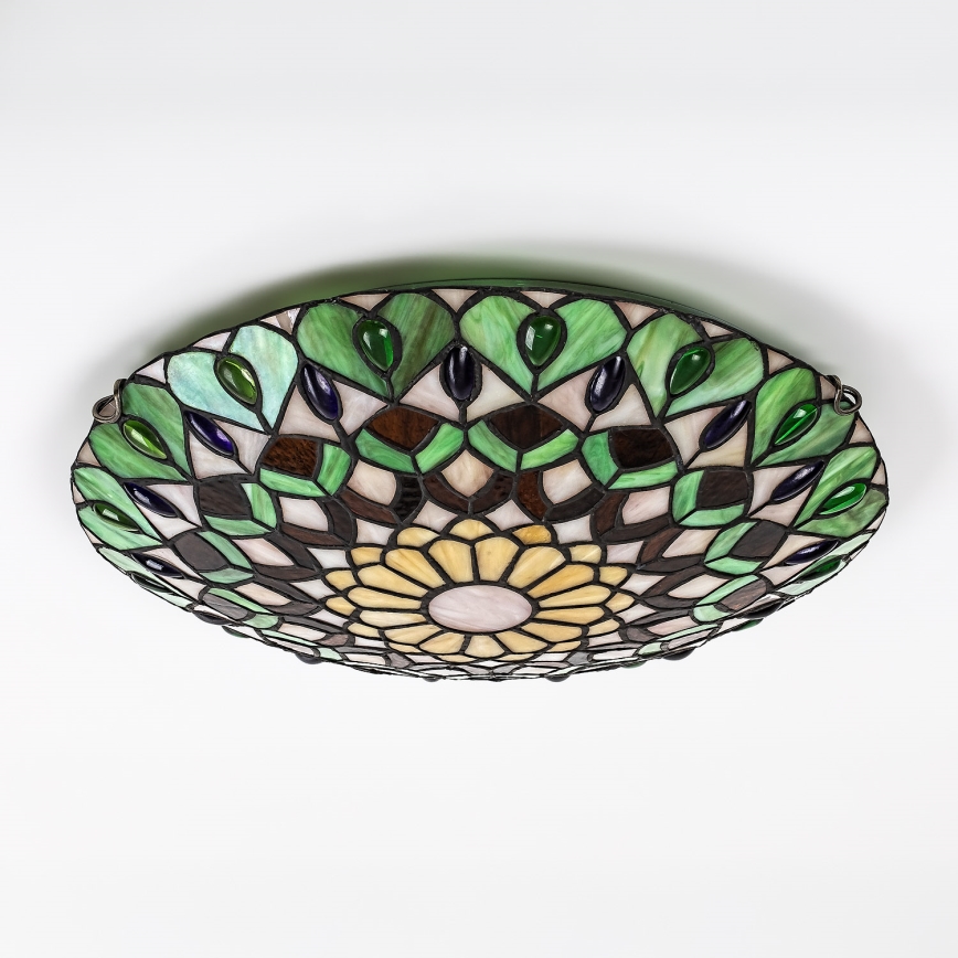 Brilagi - Tiffany-inspirerad taklampa i glasmosaik MARGARET 2xE27/60W/230V diameter 40 cm