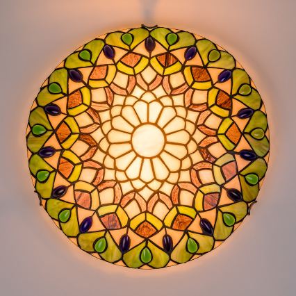 Brilagi - Tiffany-inspirerad taklampa i glasmosaik MARGARET 2xE27/60W/230V diameter 40 cm